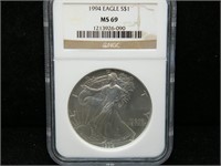 1994 American Silver Eagle NGC MS69