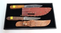 2- Knives with sheaths: vintage 5" blade and CVA