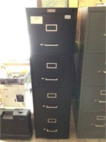 Black 4 drawer file cabinet - NO LOCK