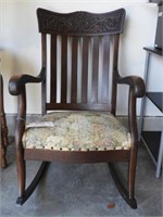 Lot #3589 - Antique Oak rocking chair with North