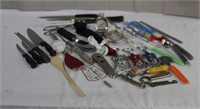 Kitchen lot including variety of knives, pastry