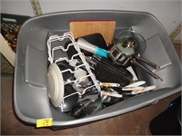 TUB OF KITCHEN ITEMS - SEE PICS