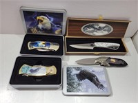 (4) Eagle Themed Pocket Knives
