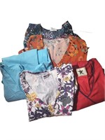 Lot of 5 Womens Scrub Tops Sizes L XL 1X