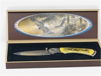 lock blade knife - eagle theme in gift box