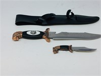 hunting knife set -2 pcs wildlife theme