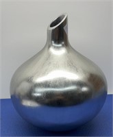 Silver Leaf Pear Shape Bud Table Vase 11” h