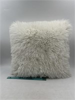 White Fuzzy 22"x22” Throw Pillow