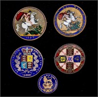 Vintage Enameled Coins (5)