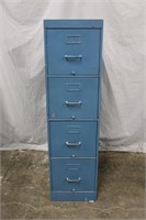 Metal Four Drawer Filing Cabinet Blue