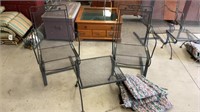 3 piece patio set with cushions, minor rust