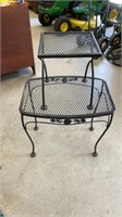 2 wrought iron patio tables