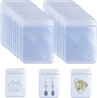 DOERDO 100 Pieces PVC Clear Jewelry Bags