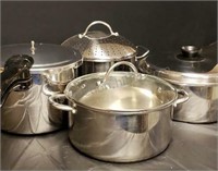 Assorted cookware; 3 pots with lids & 1 presto