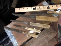 (4) Old Hickory Kitchen & Butcher Knives