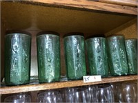 Set of Vintage Green Tumblers (6)