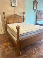 QUEEN SIZE CANNONBALL STYLE BED-HEAD, FOOT,