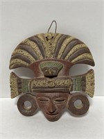 Aztec/Mayan clay pottery hanging plaque