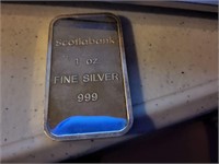 1 Ounce silver bar .999