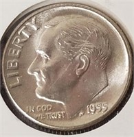 1955 d silver Roosevelt dime