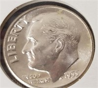 Silver 1955d Roosevelt dime