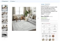 N8053  KUETH Area Rug 8x10 Vintage Print Gray