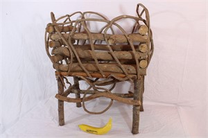 Folk Art Twig Cradle (Or Planter?)