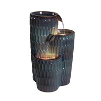 Style Selections 21.5-in H Ceramic Tiered Outdoor