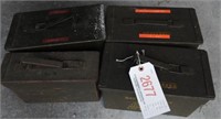 (4) metal ammo boxes full of tools and parts