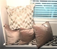Down Filled Throw Pillows in Velour Covers