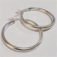 $180 Silver Large Hoop Earrings