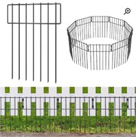 Metal Fencing, 20 Panels, Black, 16.7"H x 12 W