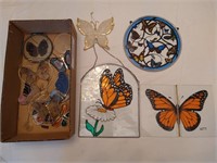 Lot glass butterflys and sun catchers
