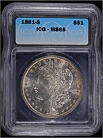 1881-S MORGAN DOLLAR ICG MS65