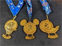 JB Three Mickey & Donald Disney Race Medals