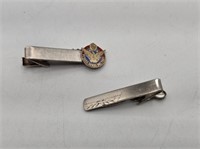 STERLING TIE CLIPS - 1 IS MILITARY 1.75" -13.13 GR