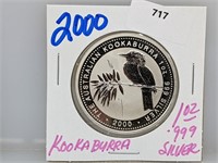 2000 1oz .999 Silver Kookaburra $1