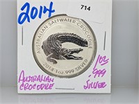 2014 1oz .999 Silver Crocodile $1