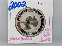 2002 1oz .999 Silver Kookaburra $1