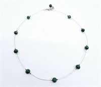 Sterling Silver Necklace whit Malachite