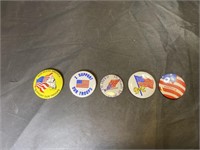 5 Patriotic Pins US Flag Support Our Troops