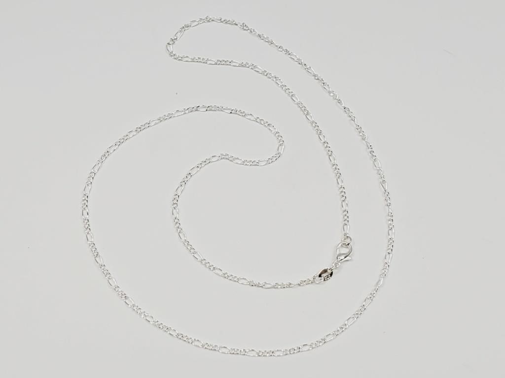 Silver Chain Necklace 24" long Stamped 925