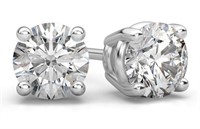 14kt Gold 3.05 ct Round Lab Diamond Stud Earrings