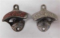2 vintage Coca-Cola Starr X metal bottle openers