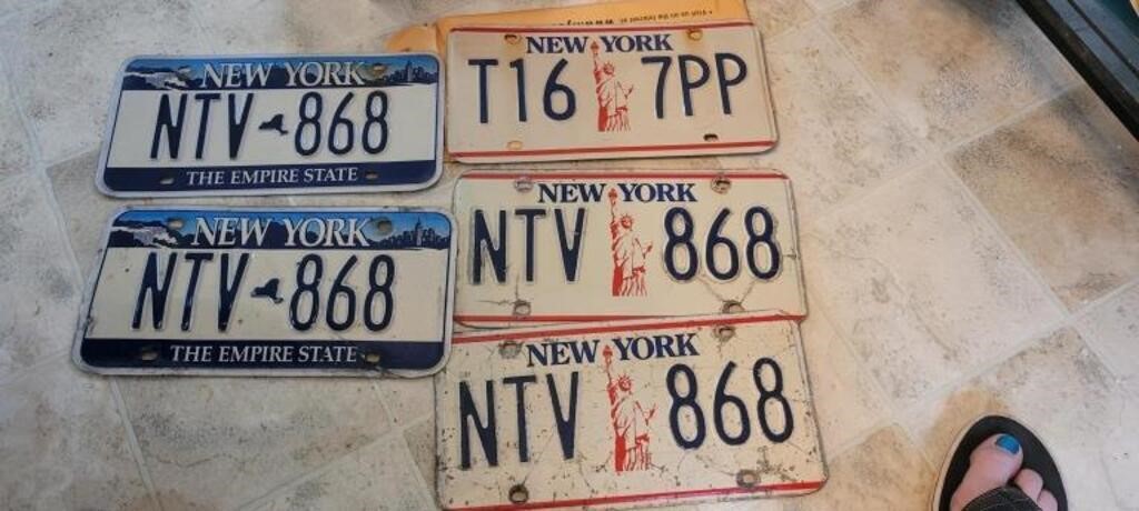 5 NY License plates