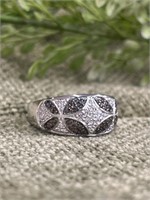 Sterling Silver CZ Marcasite Gemstoned Ring