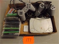 SONY PLAYSTATION, 2 CONTROLLERS, 8 GAMES