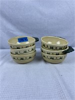 6pc Poppytrail handled soup bowls