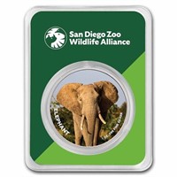 San Diego Zoo 1 Oz Colored Silver Elephant