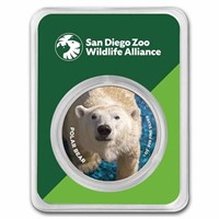 San Diego Zoo 1 Oz Colored Silver Polar Bear